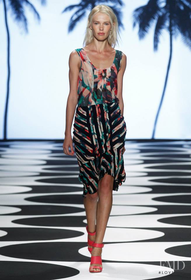 Rina Karuna featured in  the Nicole Miller fashion show for Spring/Summer 2015