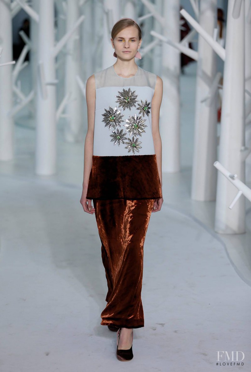Kristina Petrosiute featured in  the Delpozo fashion show for Autumn/Winter 2015
