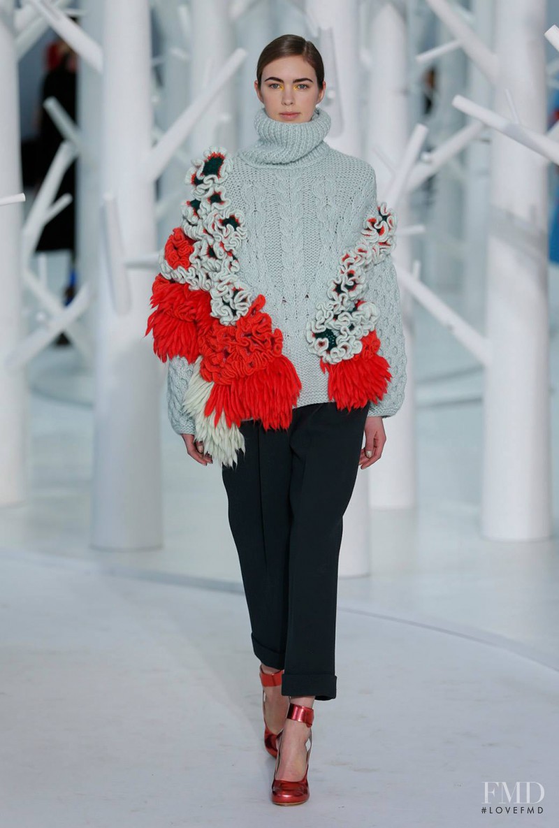 Kelsey Warman featured in  the Delpozo fashion show for Autumn/Winter 2015