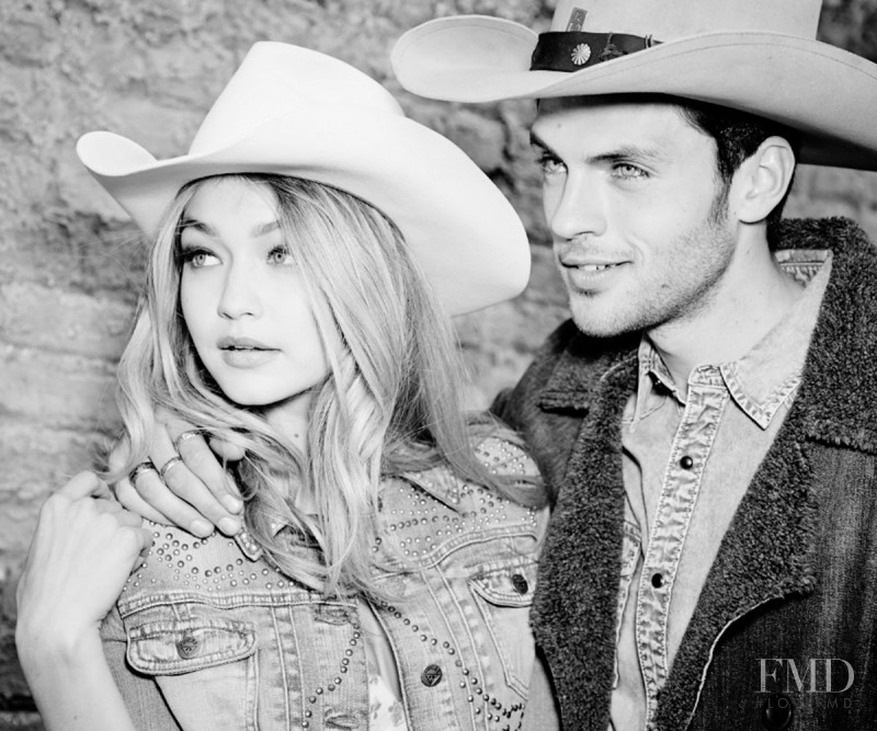 Gigi Hadid featured in  the Guess advertisement for Autumn/Winter 2014