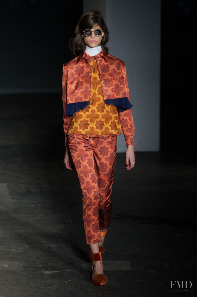 Antonina Petkovic featured in  the House of Holland fashion show for Autumn/Winter 2014