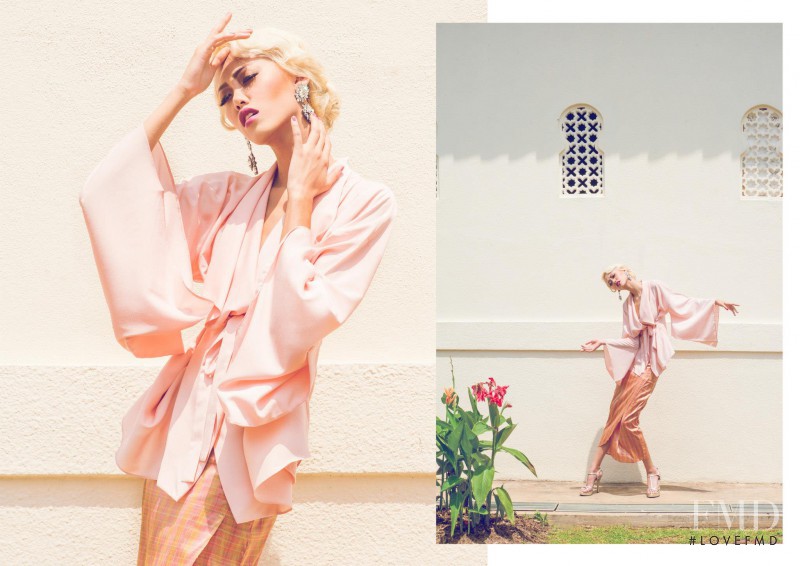 Sheena Yee Liam featured in  the Adila Long Majestic Lebaran lookbook for Spring/Summer 2014