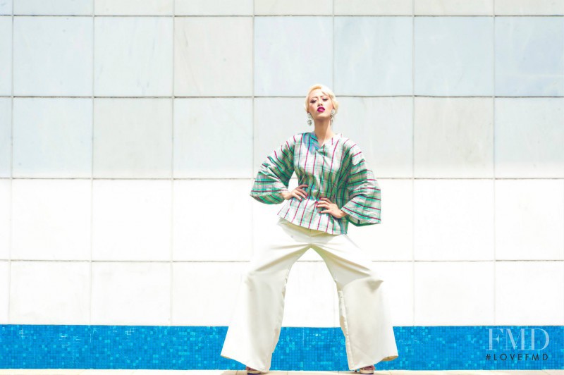 Sheena Yee Liam featured in  the Adila Long Majestic Lebaran lookbook for Spring/Summer 2014