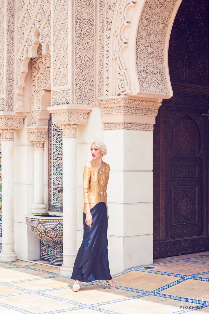 Sheena Yee Liam featured in  the Adila Long Majestic Lebaran lookbook for Spring/Summer 2014