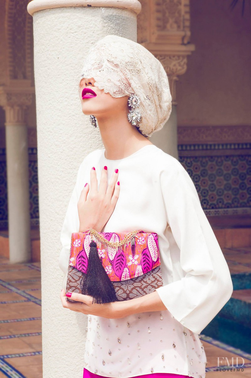 Sheena Yee Liam featured in  the Adila Long Majestic Lebaran lookbook for Spring/Summer 2014