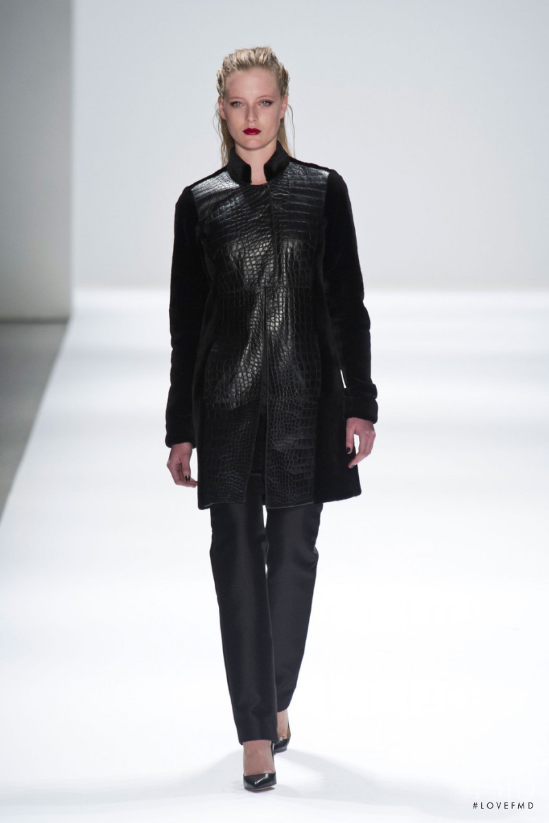 Emily Steel featured in  the Carmen Marc Valvo fashion show for Autumn/Winter 2013
