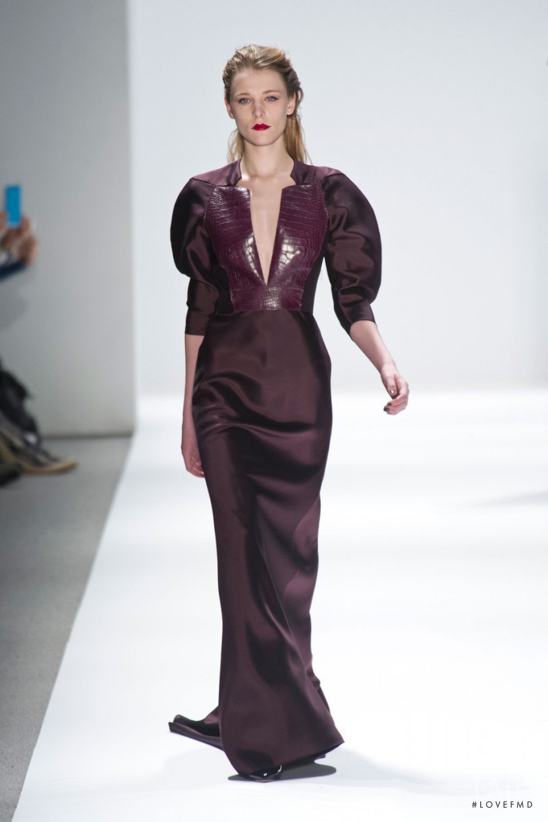 Erika Pattison featured in  the Carmen Marc Valvo fashion show for Autumn/Winter 2013