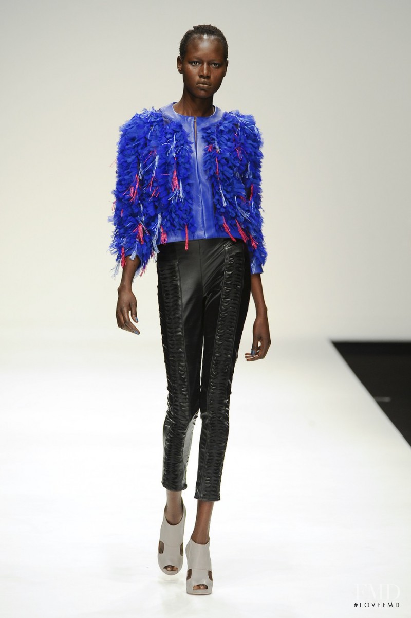 Ajak Deng featured in  the Felder Felder fashion show for Spring/Summer 2011