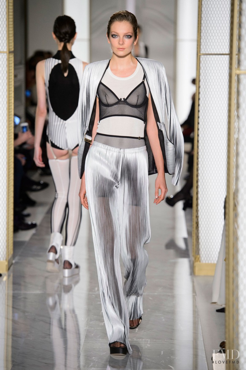 Eniko Mihalik featured in  the La Perla fashion show for Spring/Summer 2015