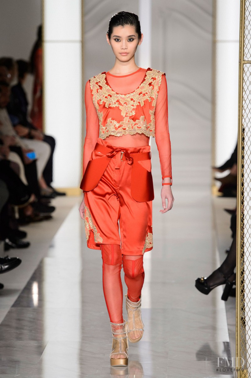 Ming Xi featured in  the La Perla fashion show for Spring/Summer 2015