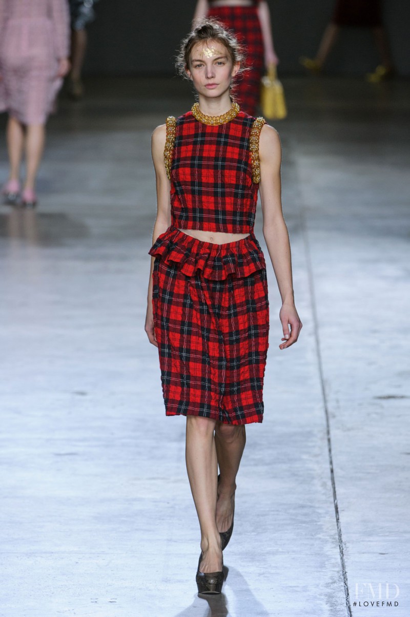 Sophie Pumfrett featured in  the Simone Rocha fashion show for Autumn/Winter 2014