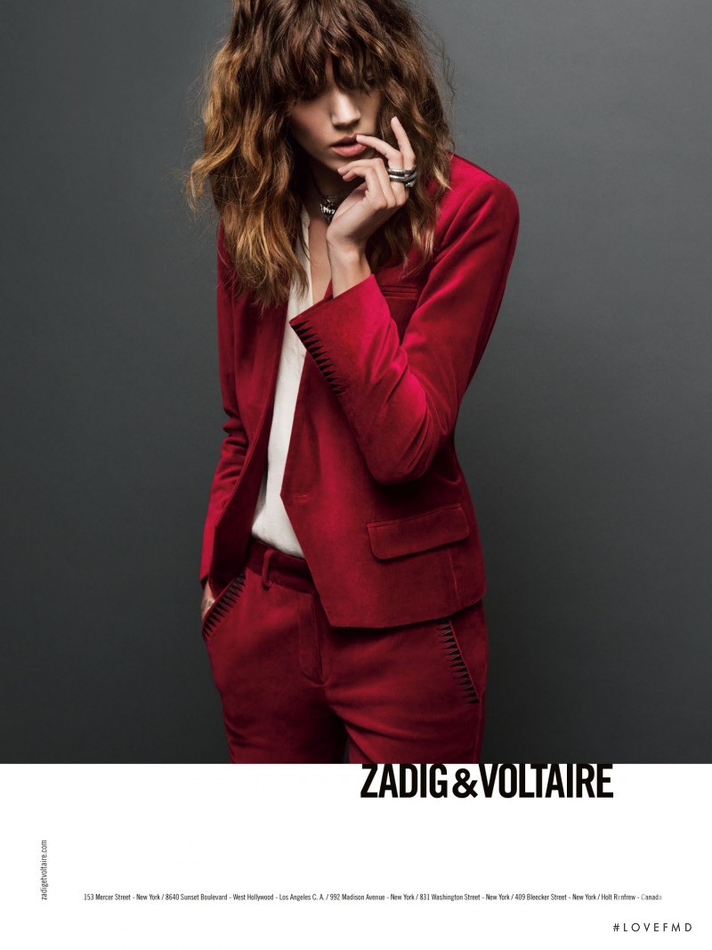 Freja Beha Erichsen featured in  the Zadig & Voltaire advertisement for Autumn/Winter 2013