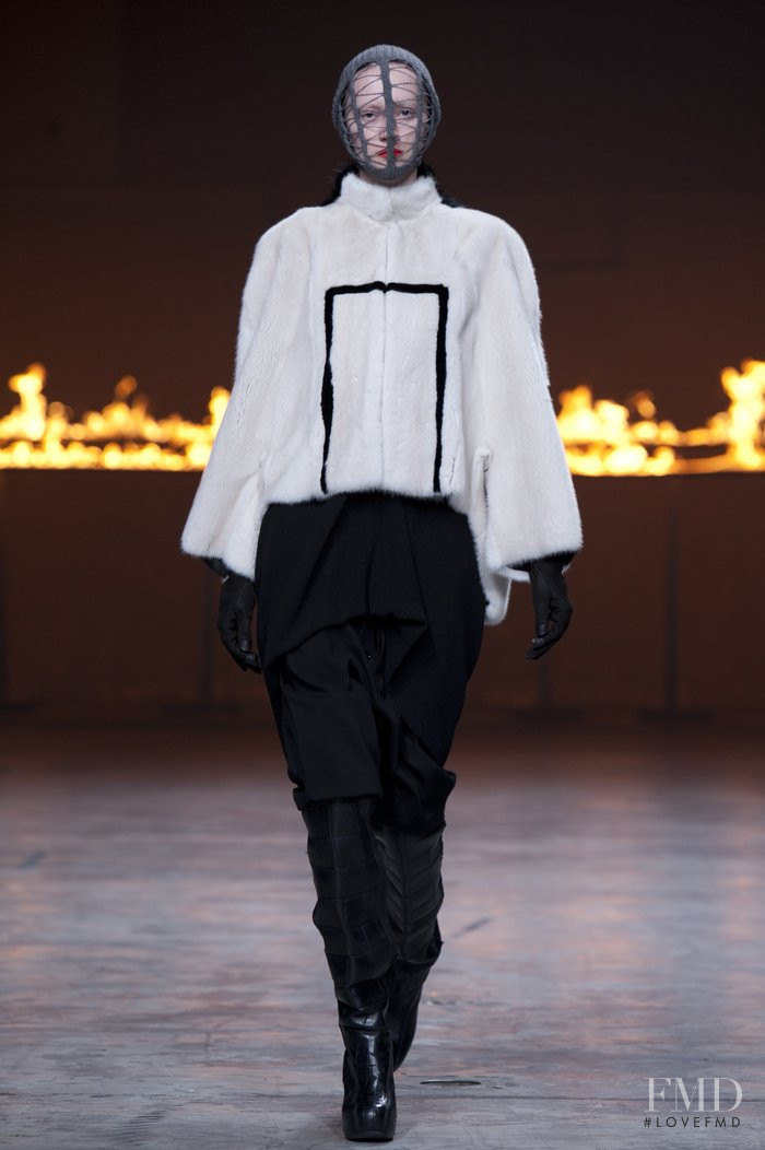 Tatiana Krasikova featured in  the Rick Owens Mountain fashion show for Autumn/Winter 2012