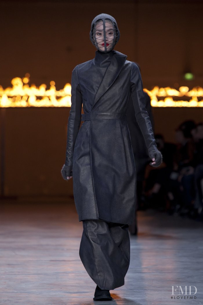 Ming Xi featured in  the Rick Owens Mountain fashion show for Autumn/Winter 2012