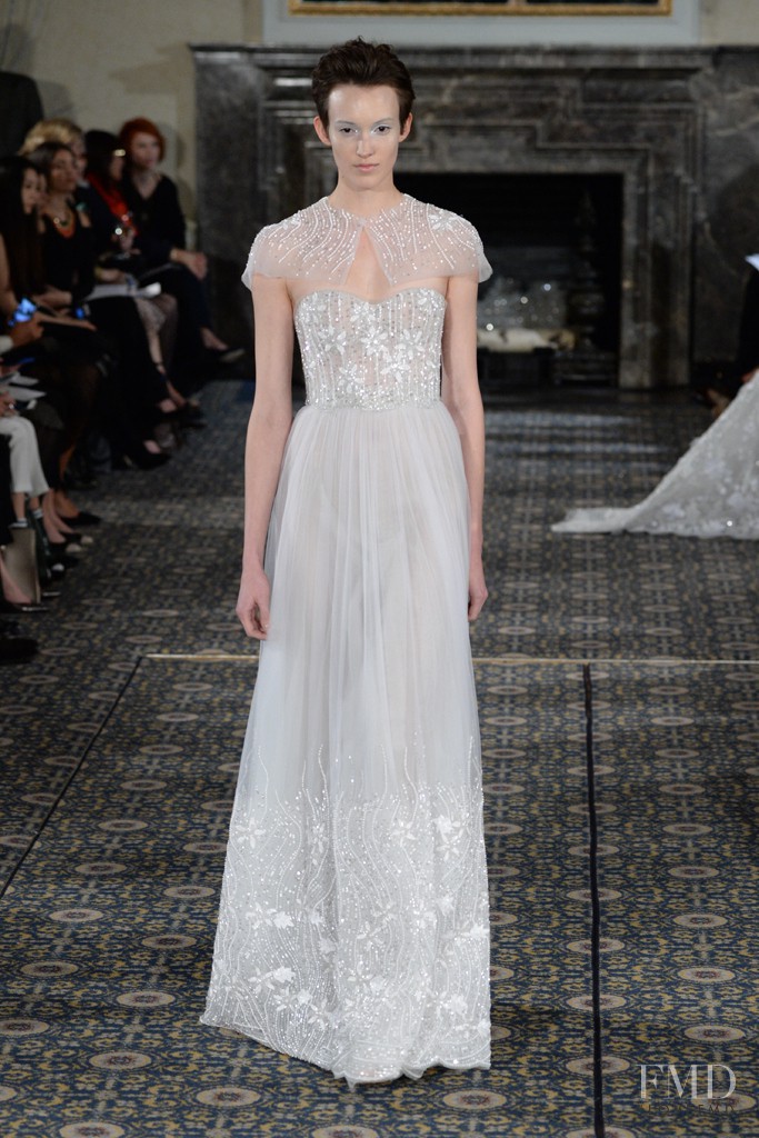 Sarah Bledsoe featured in  the Mira Zwillinger Bridal fashion show for Spring/Summer 2016