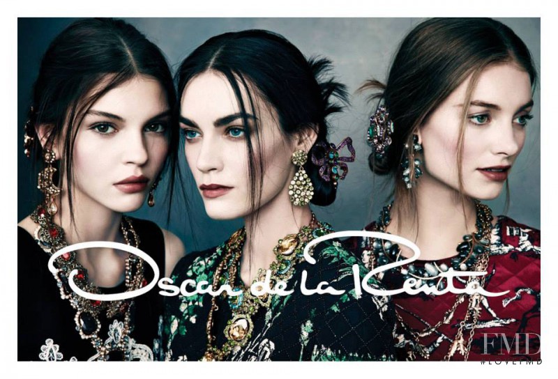 Iris van Berne featured in  the Oscar de la Renta advertisement for Autumn/Winter 2013