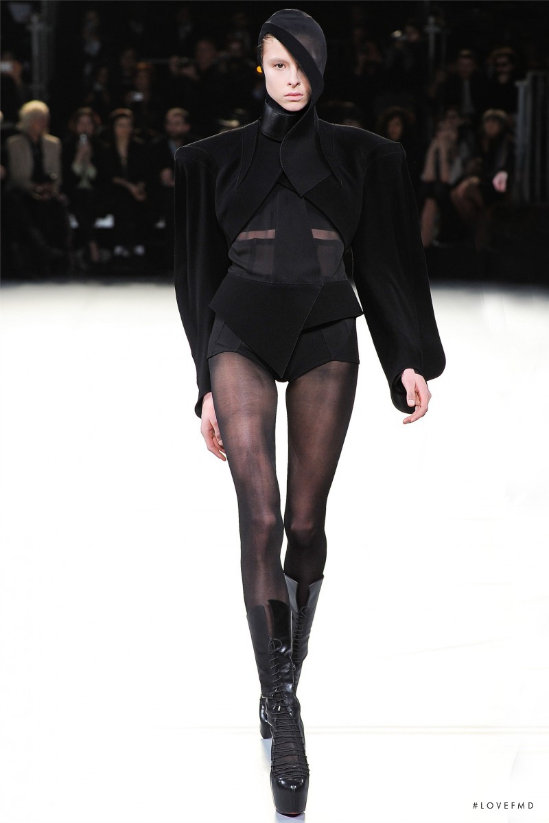 Isaac Lindsay featured in  the Mugler fashion show for Autumn/Winter 2012