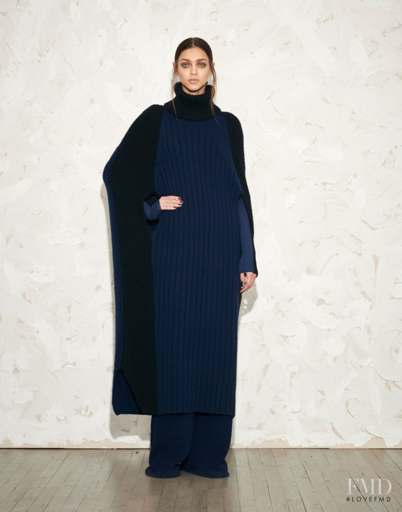 Zhenya Katava featured in  the Victor Alfaro fashion show for Autumn/Winter 2015