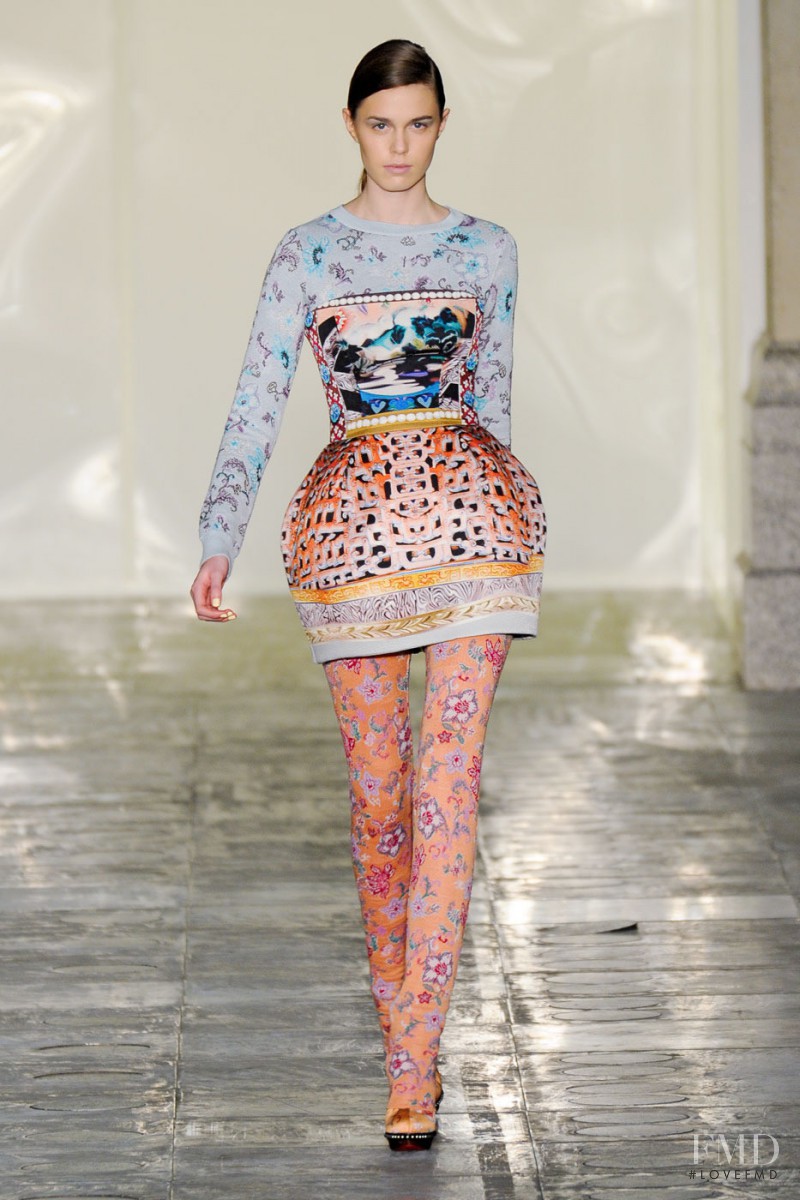 Amy Torrance featured in  the Mary Katrantzou fashion show for Autumn/Winter 2011