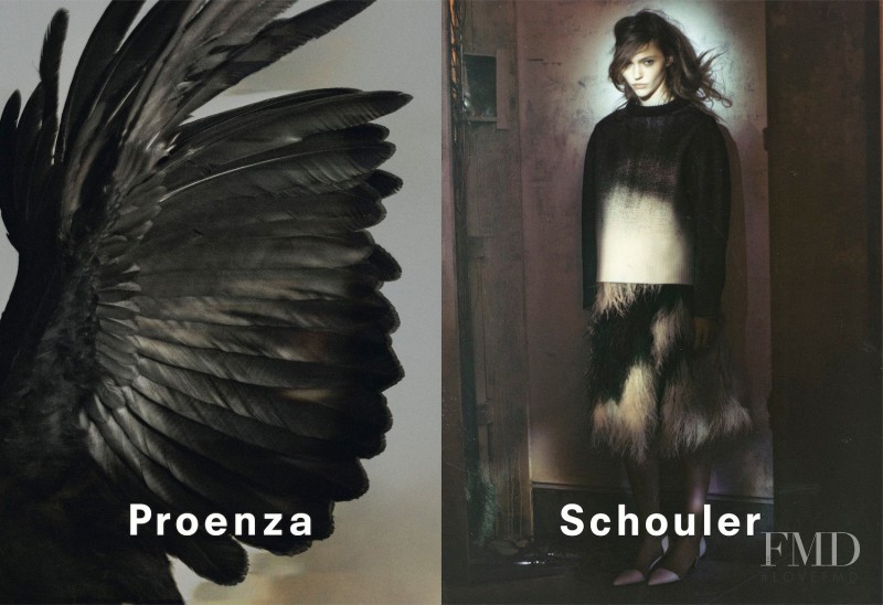 Sasha Pivovarova featured in  the Proenza Schouler advertisement for Autumn/Winter 2013