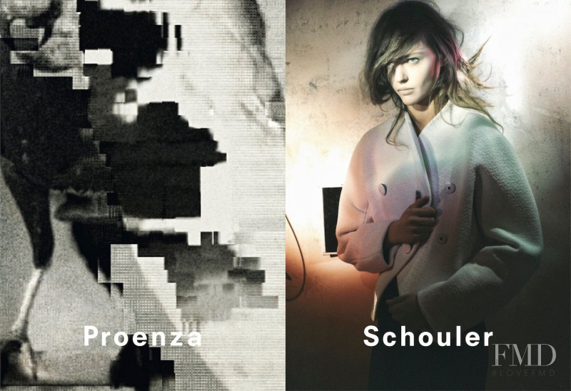 Sasha Pivovarova featured in  the Proenza Schouler advertisement for Autumn/Winter 2013