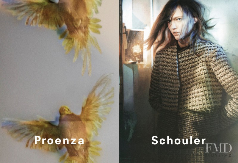 Sasha Pivovarova featured in  the Proenza Schouler advertisement for Autumn/Winter 2013