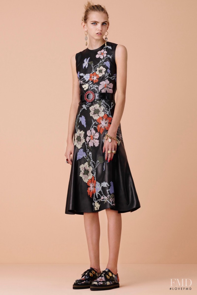 Molly Bair featured in  the Alexander McQueen lookbook for Resort 2016
