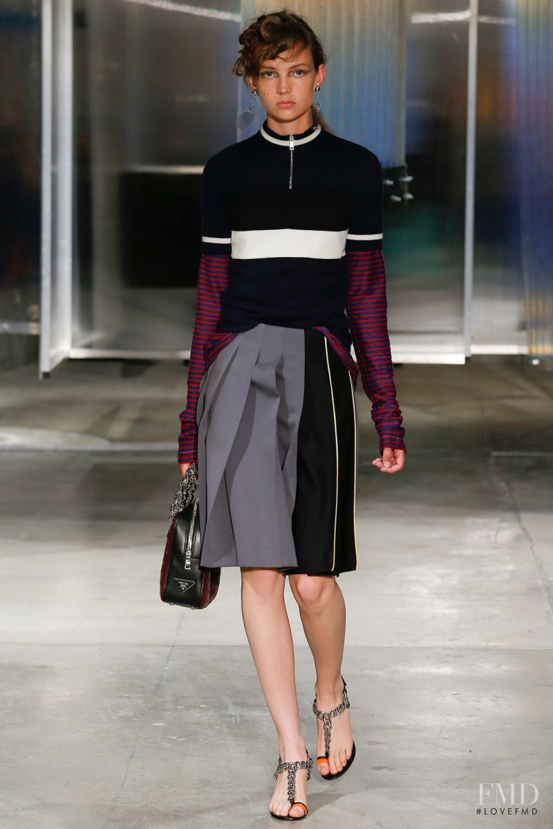 Adrienne Juliger featured in  the Prada fashion show for Resort 2016