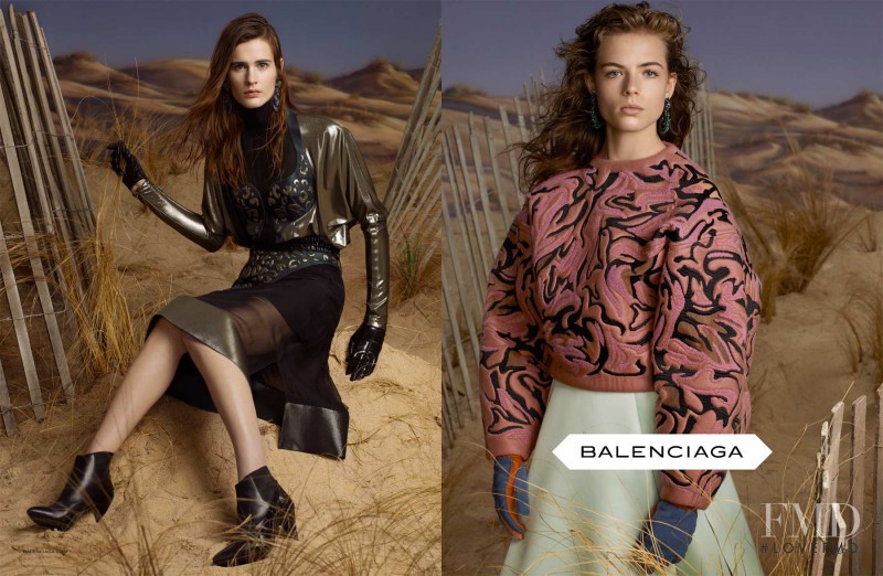 Julier Bugge featured in  the Balenciaga advertisement for Fall 2012