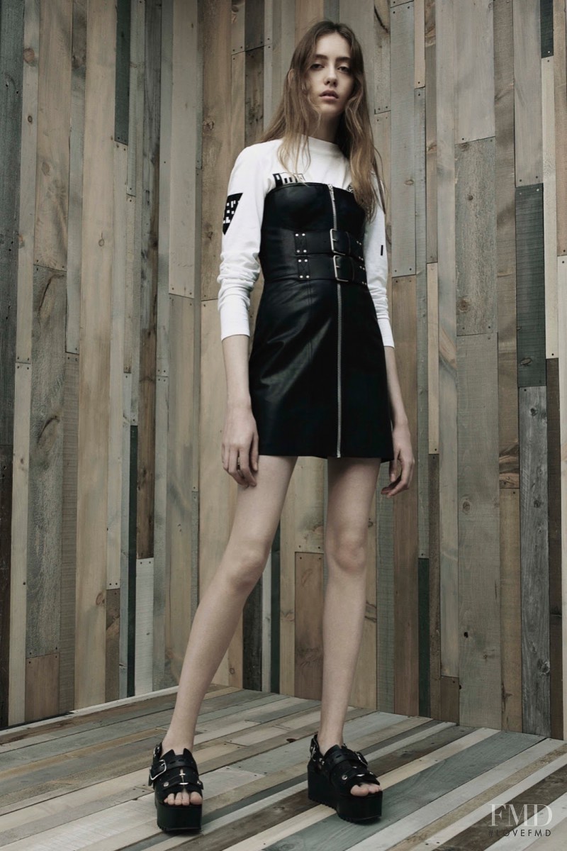 Lia Pavlova featured in  the Alexander Wang lookbook for Resort 2016