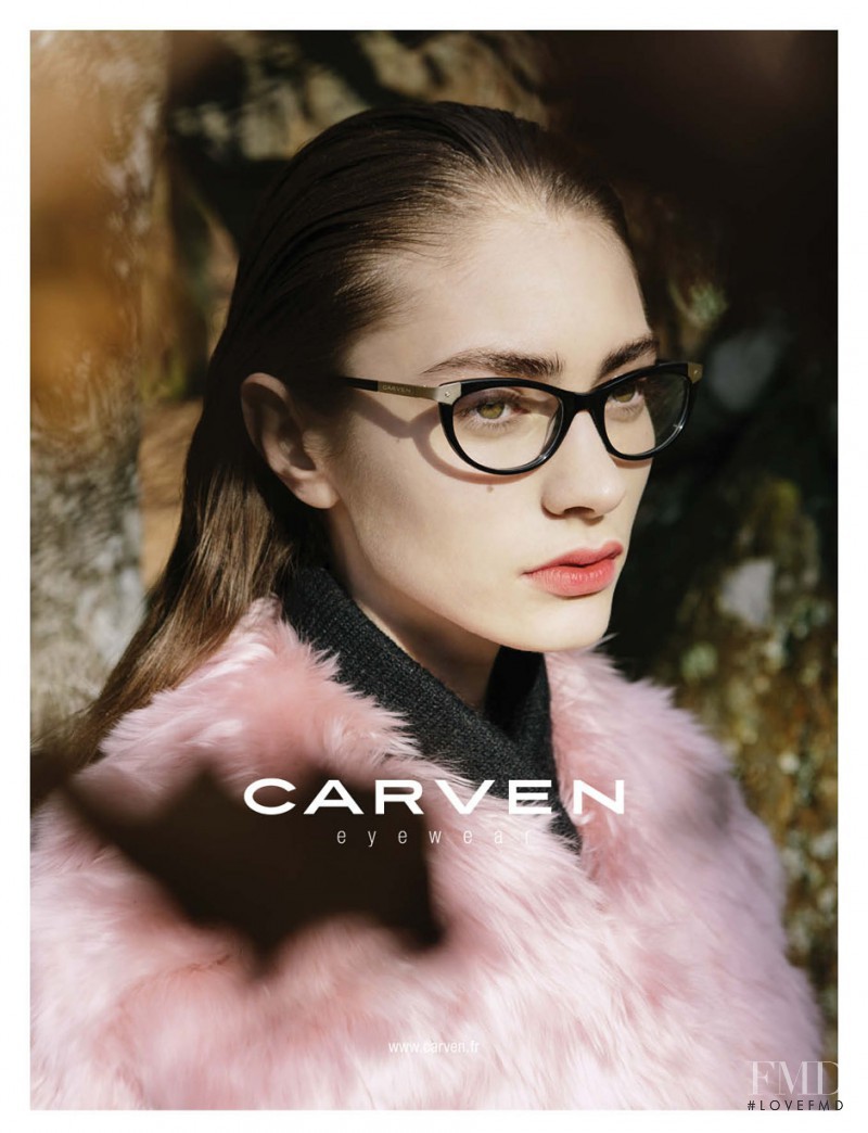 Marine Deleeuw featured in  the Carven advertisement for Autumn/Winter 2013