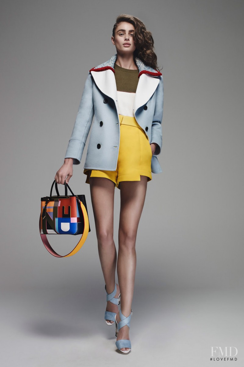 Taylor Hill featured in  the Fendi lookbook for Resort 2016