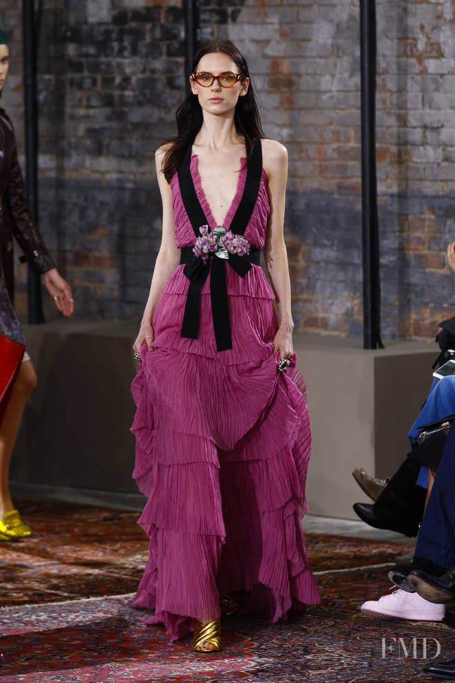 Sarah Stewart featured in  the Gucci fashion show for Resort 2016