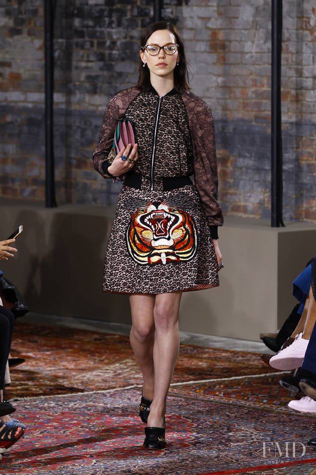 Corrie Lejuwaan featured in  the Gucci fashion show for Resort 2016
