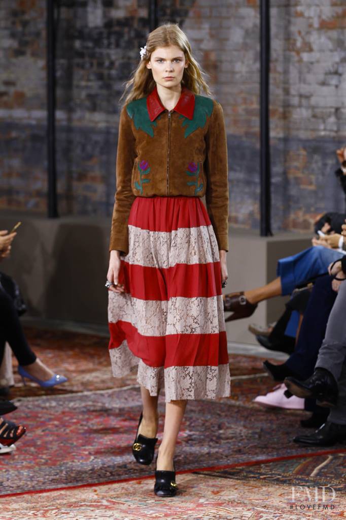 Alexandra Elizabeth Ljadov featured in  the Gucci fashion show for Resort 2016