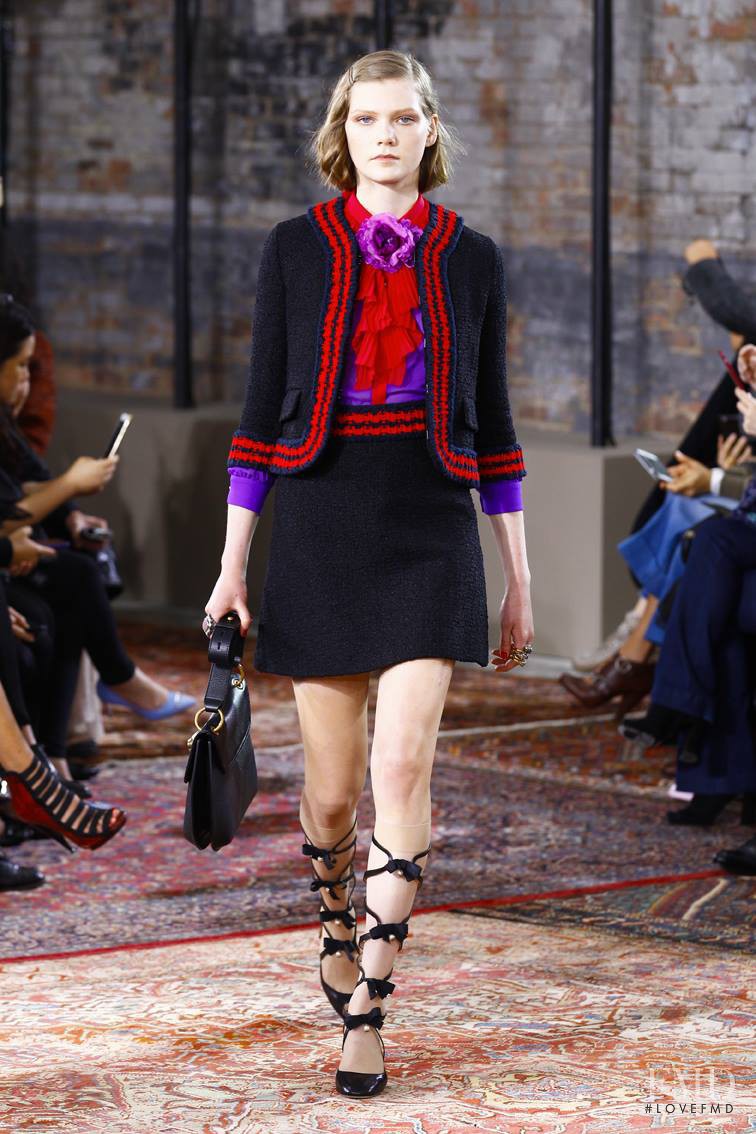 Marland Backus featured in  the Gucci fashion show for Resort 2016