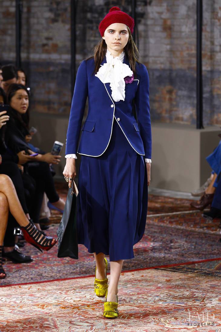 Shaughnessy  Brown featured in  the Gucci fashion show for Resort 2016