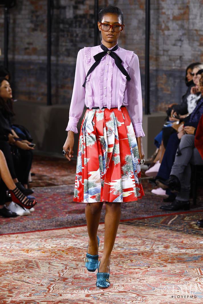 Ysaunny Brito featured in  the Gucci fashion show for Resort 2016