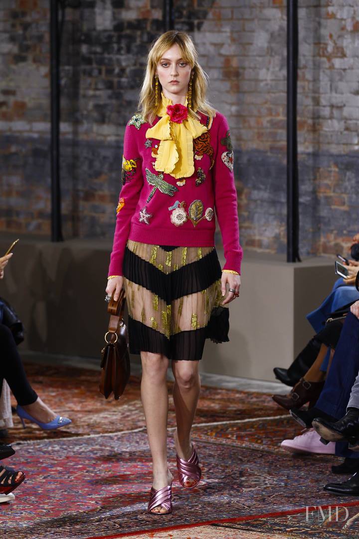Frances Coombe featured in  the Gucci fashion show for Resort 2016