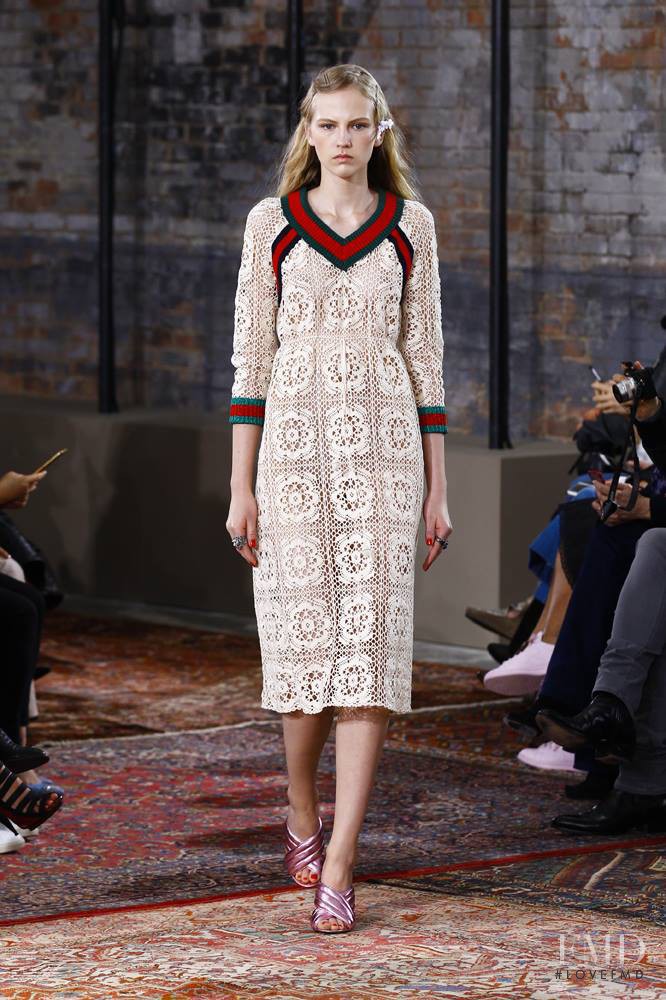 Ally Ertel featured in  the Gucci fashion show for Resort 2016