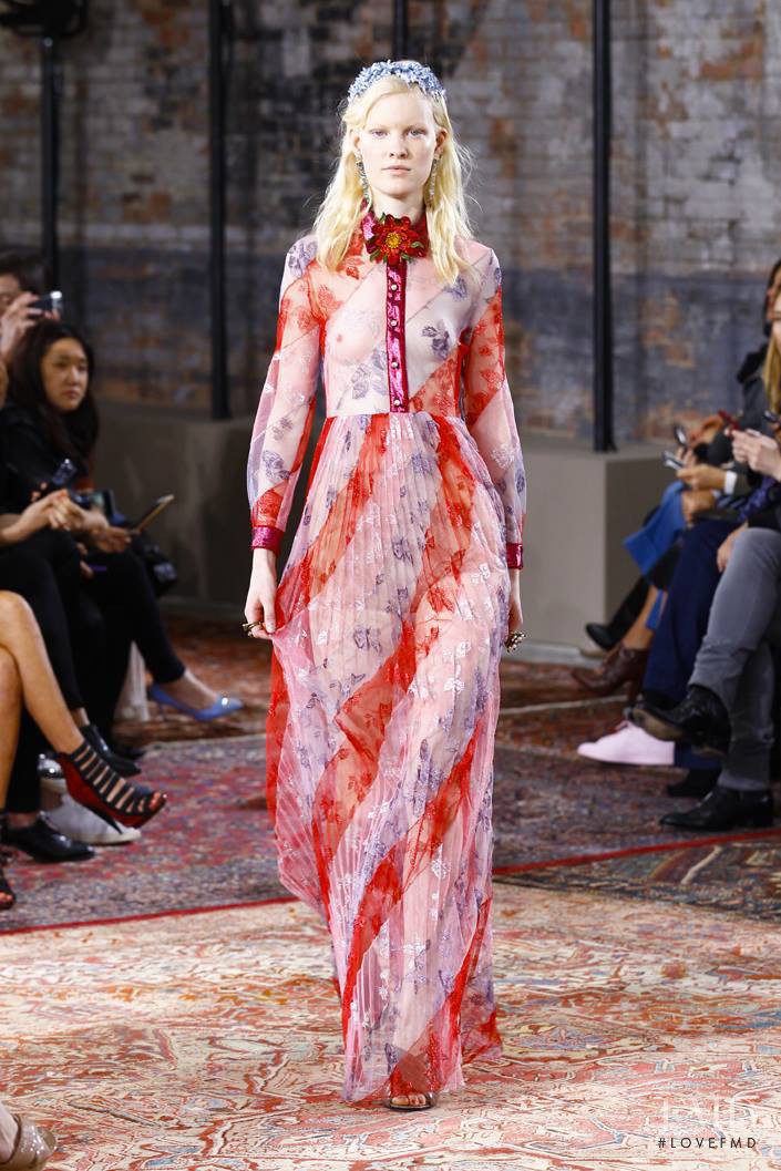Linn Arvidsson featured in  the Gucci fashion show for Resort 2016