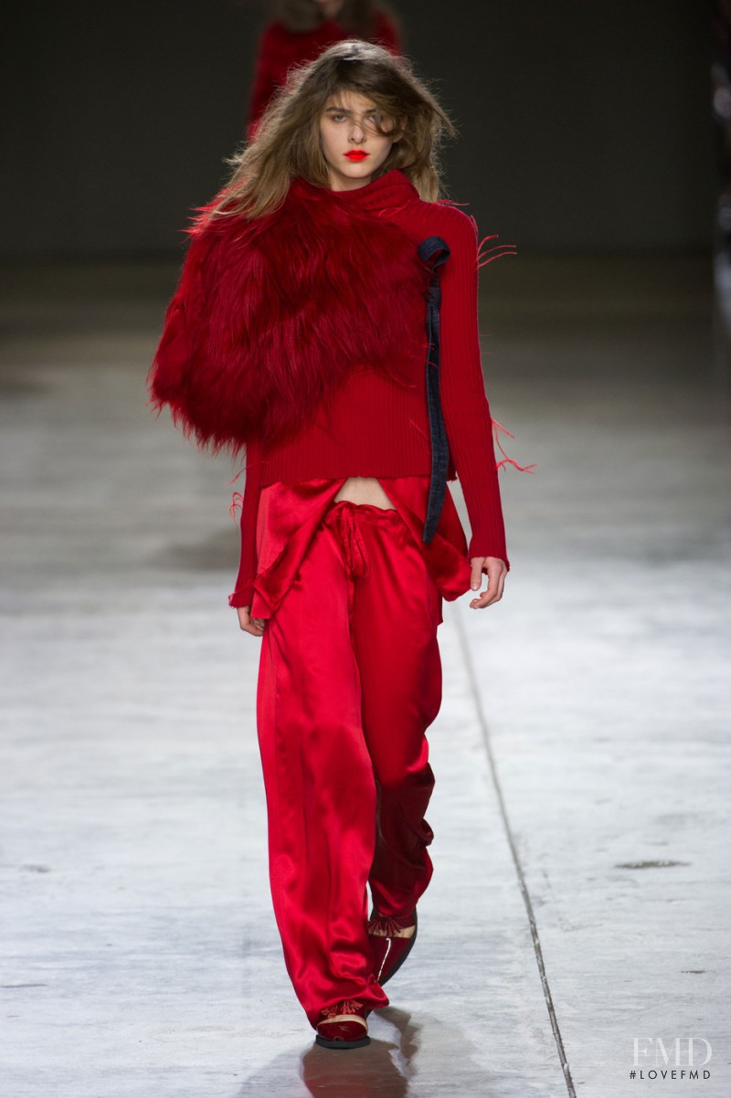 Kristina Andrejevic featured in  the Marques\'Almeida fashion show for Autumn/Winter 2014