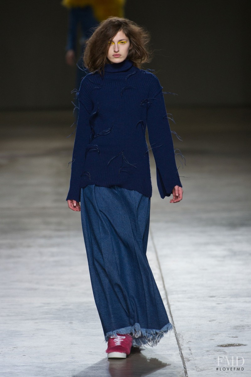 Zoe Huxford featured in  the Marques\'Almeida fashion show for Autumn/Winter 2014