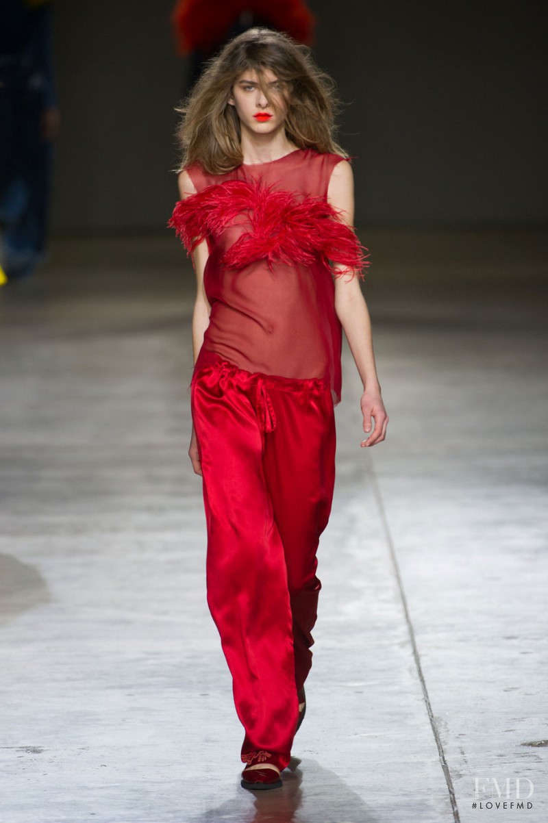 Kristina Andrejevic featured in  the Marques\'Almeida fashion show for Autumn/Winter 2014