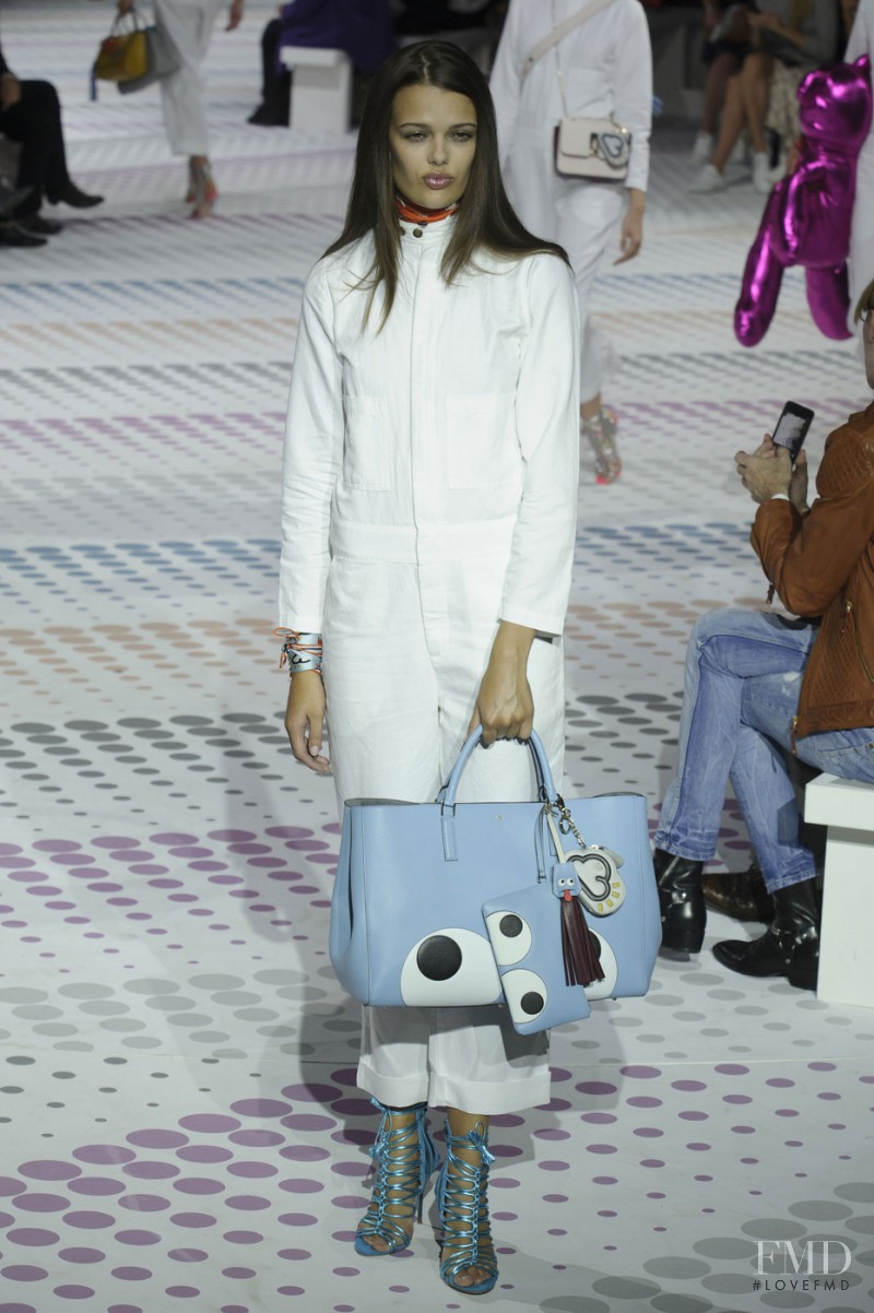 Sarah Dick featured in  the Anya Hindmarch fashion show for Spring/Summer 2015