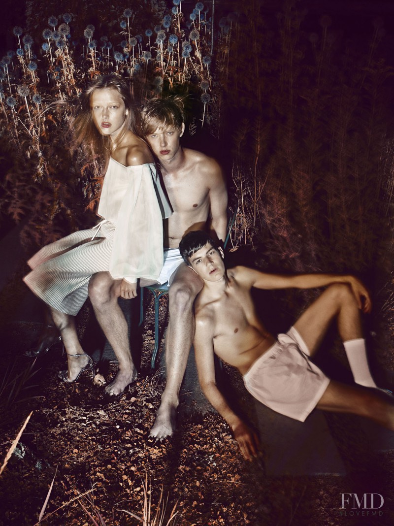 Mari Nylander featured in  the Mark Kenly Domino Tan advertisement for Spring/Summer 2014