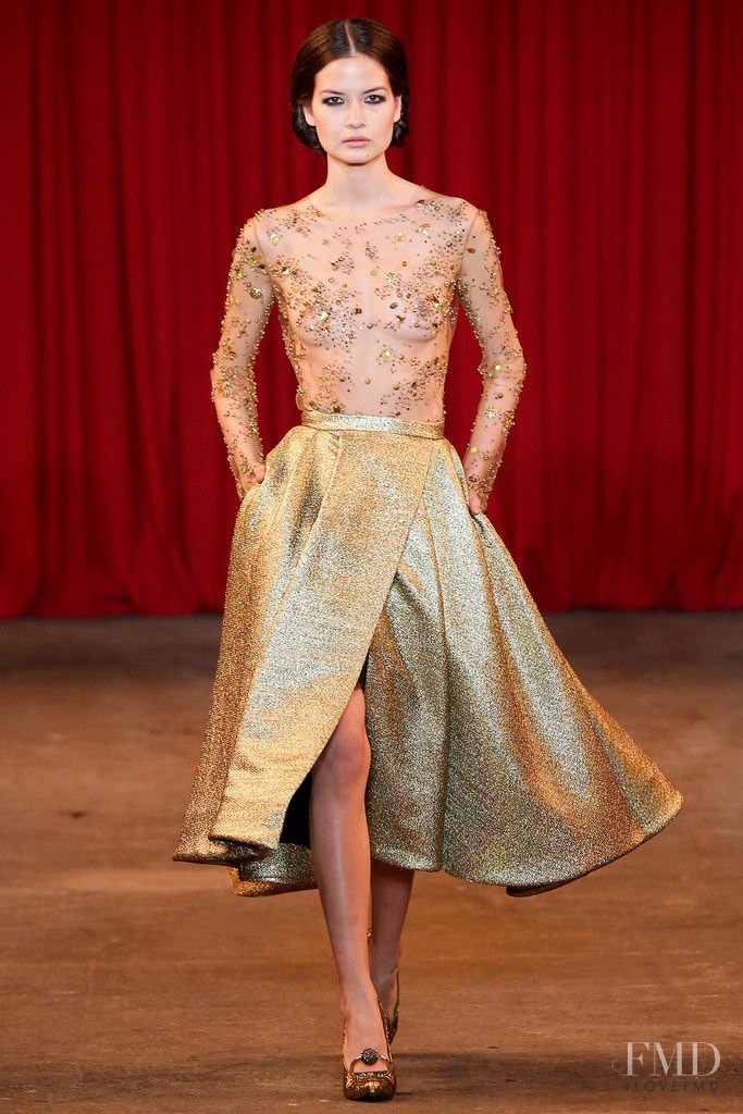 Monika McCarrick featured in  the Christian Siriano fashion show for Autumn/Winter 2013