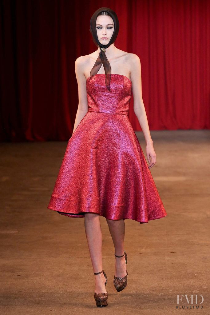 Sarah English featured in  the Christian Siriano fashion show for Autumn/Winter 2013