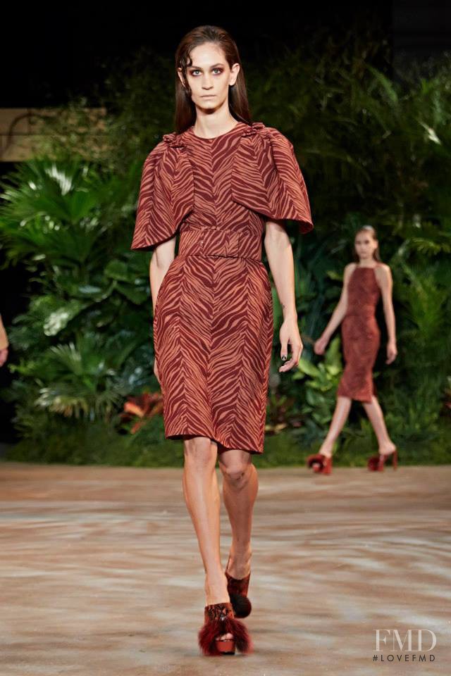 Helena Prestes featured in  the Christian Siriano fashion show for Autumn/Winter 2015