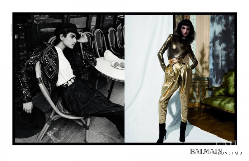 Khadija Adam featured in  the Balmain advertisement for Autumn/Winter 2013